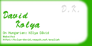 david kolya business card