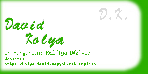 david kolya business card